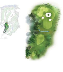 Map of hole 1 of the 9-hole course